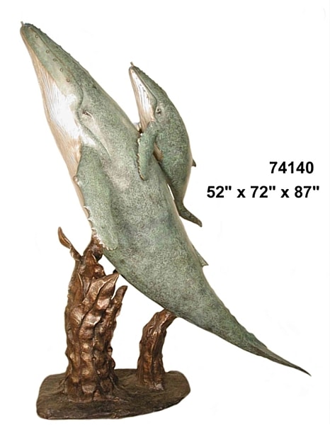 Bronze Humpback Whale Calf Statue - AF 74140 S