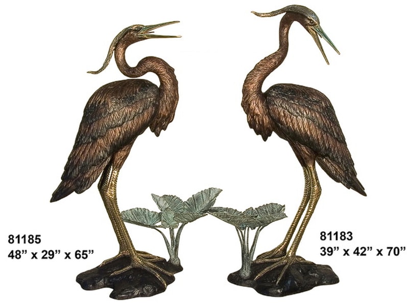 Bronze Heron Statues - AF 81183-85-S