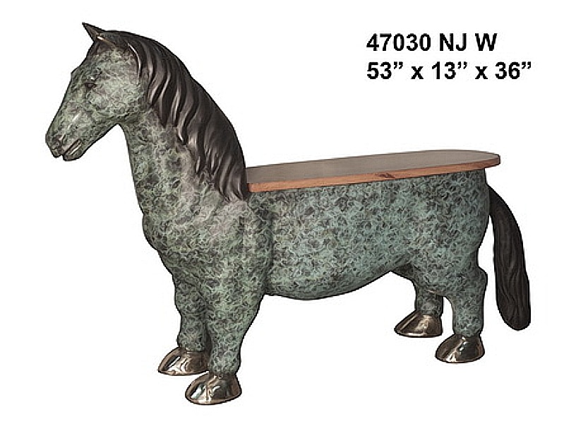 Bronze Horse Benches - AF 47030 NJ W