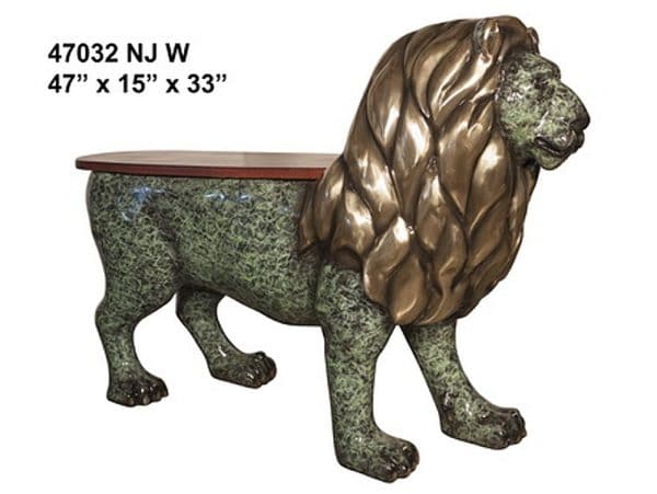 Bronze Lion Bench