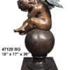 Bronze Child Angel Playing Instrument Statue