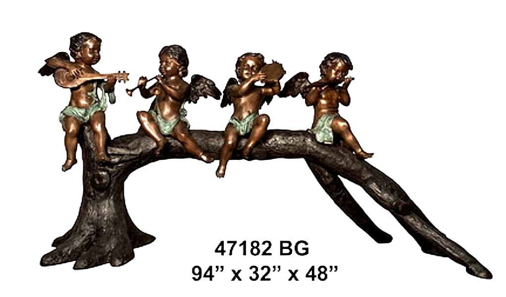 Bronze Angels Band Statue - AF 47182 BG