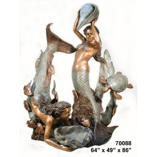 Bronze Mermaids & Shells Fountain - AF 70088-F
