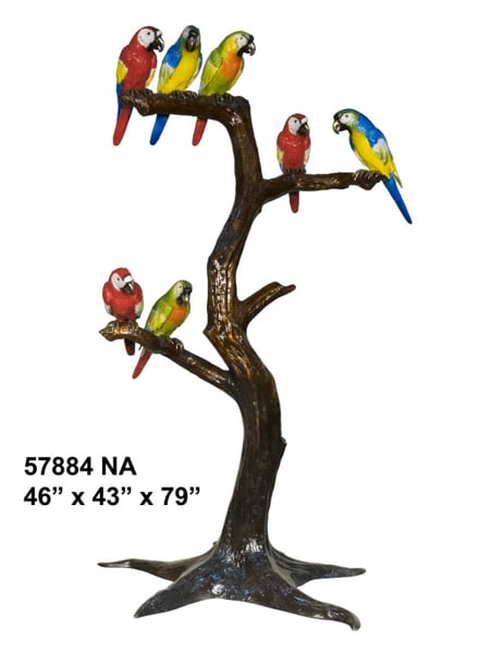Bronze Birds in Tree Statues - AF 57884-NA
