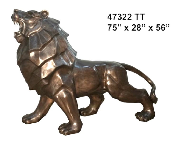 Bronze Growling Lion Statue - AF 47322 TT