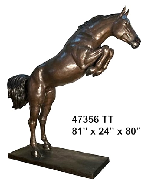 Bronze Jumping Horse Statue (2020 Price) - AF 47356 TT