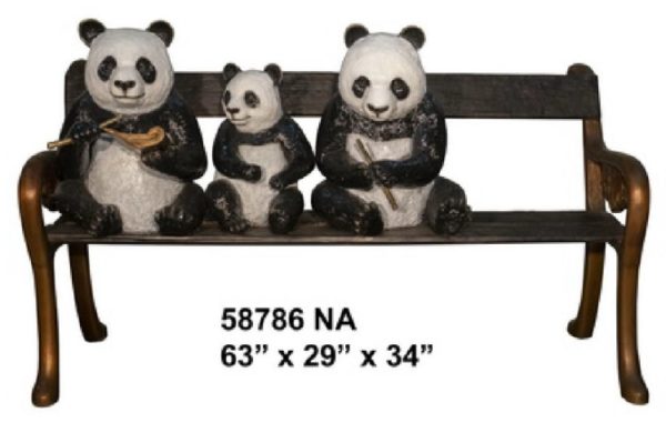 Bronze Panda Bench