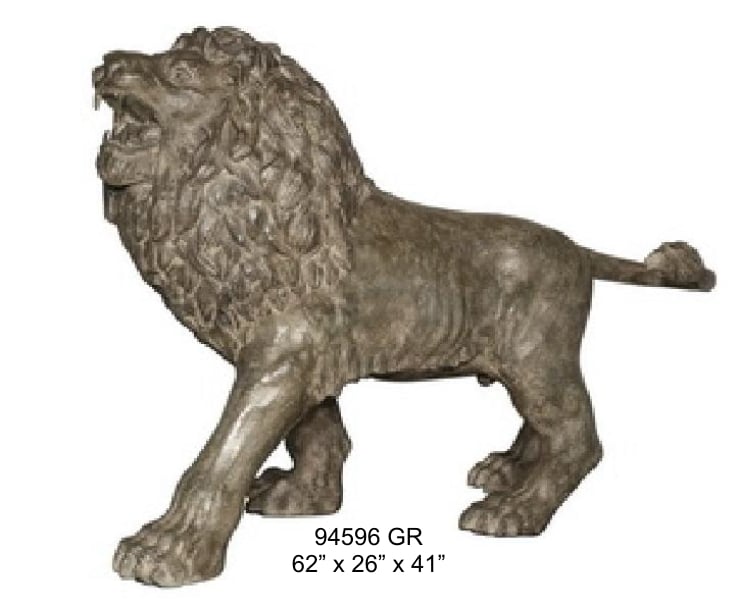 Bronze Growling Lion Statue - AF 94596 GR