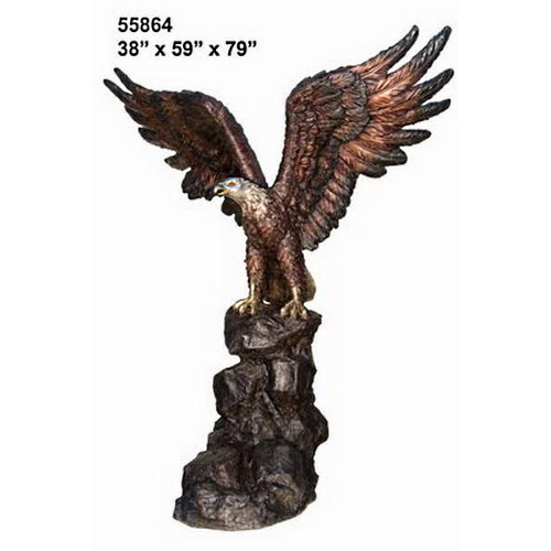 Majestic Bird Prey Bronze Eagle Statue - AF 55864