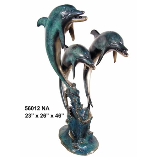 Bronze Jumping Dolphin Fountain Statue - AF 56012NA