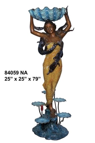 Bronze Lady Shell Statue - AF 84059NA
