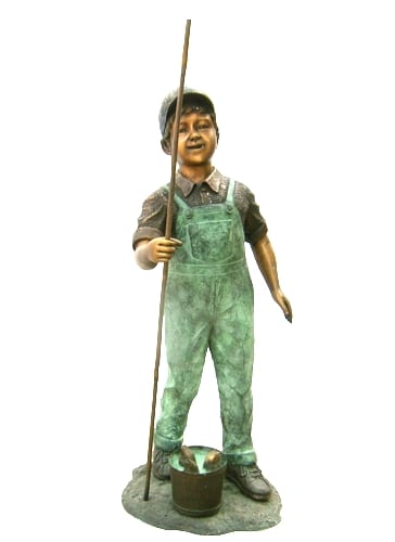 Bronze Boy Fishing Pole Statues - DK-1985S