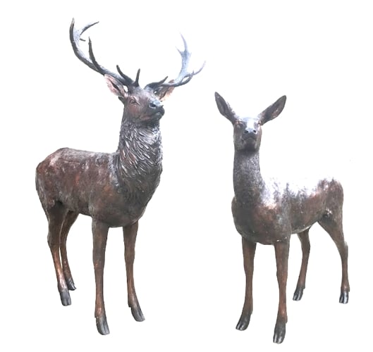 Chalet Lodge Art Elk Stag Buck Deer Hunter Christmas Bronze Marble Statue Sale 