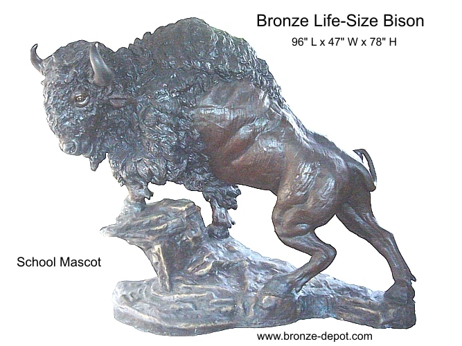 School Mascot Bronze Bison Statue - DK-2222