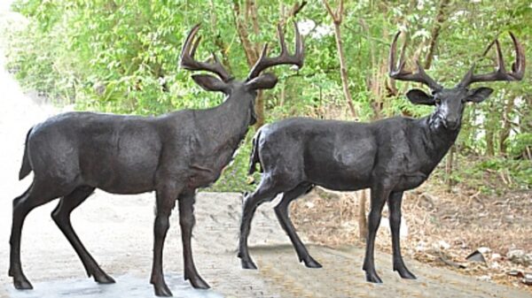 *** Bronze Stag Statues ***(Left & Right )