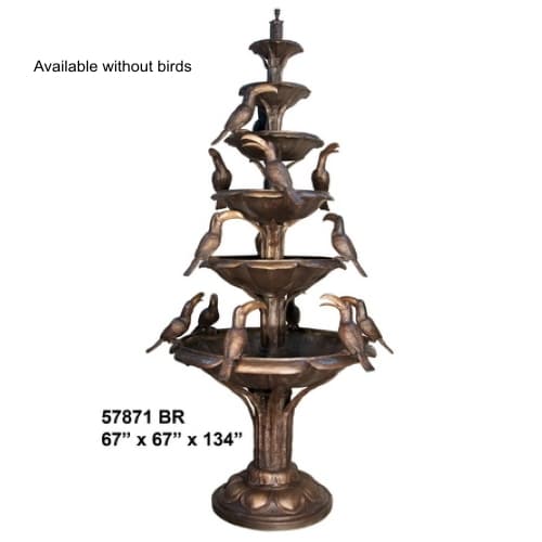 Bronze Six Tiered Bird Fountain (available w.o. birds) - AF 57871-BR