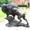 Bronze Snorting Bison Statue