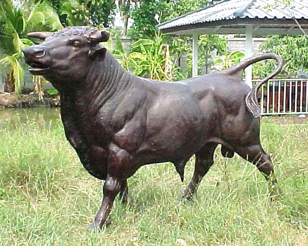 Life-Sized Bronze Bull Mascot Statue - PA 1064