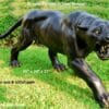 Bronze Growling Black Panther Statue
