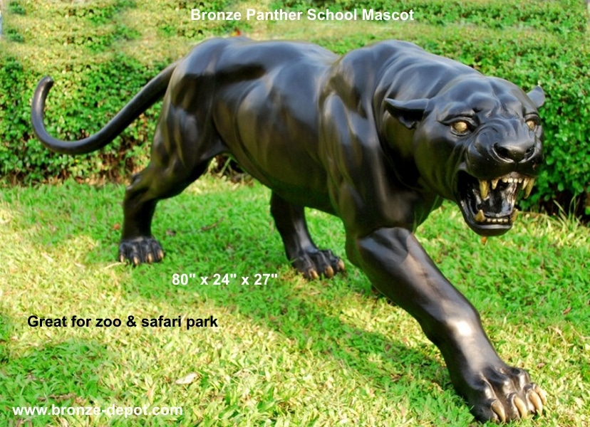 Bronze Fierce Panther Mascot Statue - PA 1194