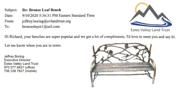 Bronze Leaf Bench “We get a lot of compliments”