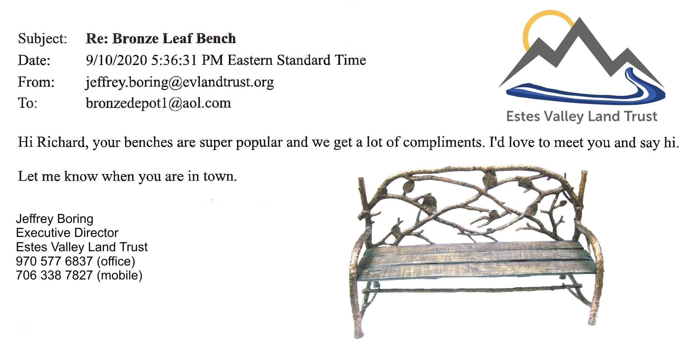 Bronze leaf bench