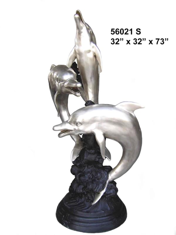Bronze Jumping Dolphin Fountain Statue - AF 56021 S
