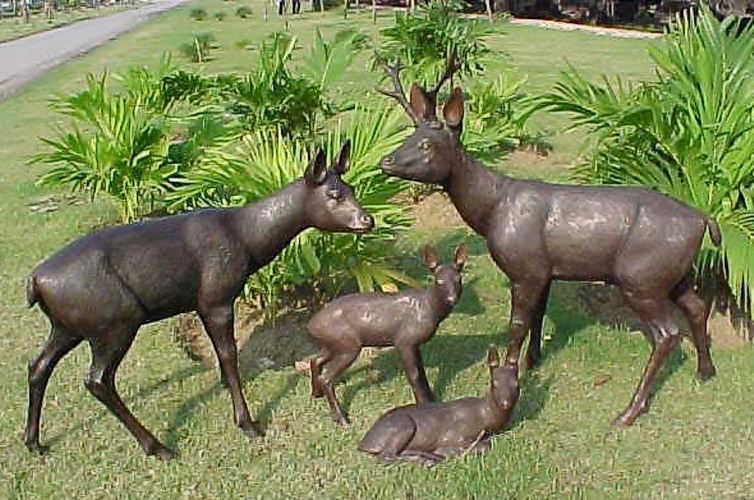 Bronze Deer Family Statues - PA 1072 ABCD