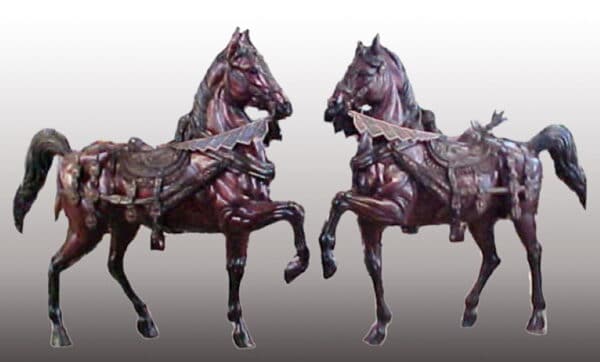 Life-Sized Bronze Warrior Horse Statues