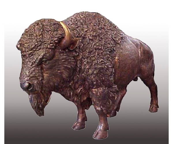 Bronze Life-Sized Bison Bull Mascot Statue - PA 1135
