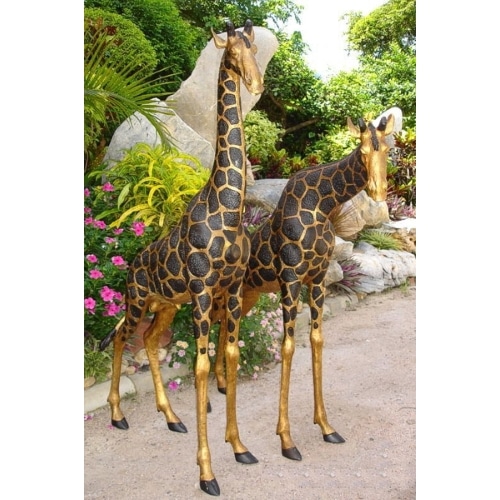 Bronze Male & Female Giraffe Statues