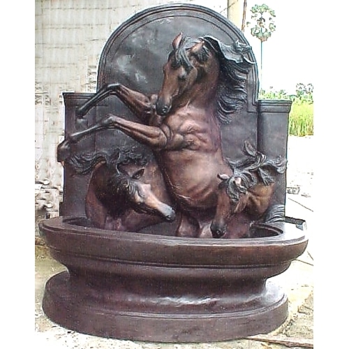 Bronze Horse & Deer Wall Fountain (Self Contained) - PA 1045D