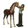 Bronze Girl & Pony Statue