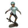 Bronze Boy Skate Bordering Statue