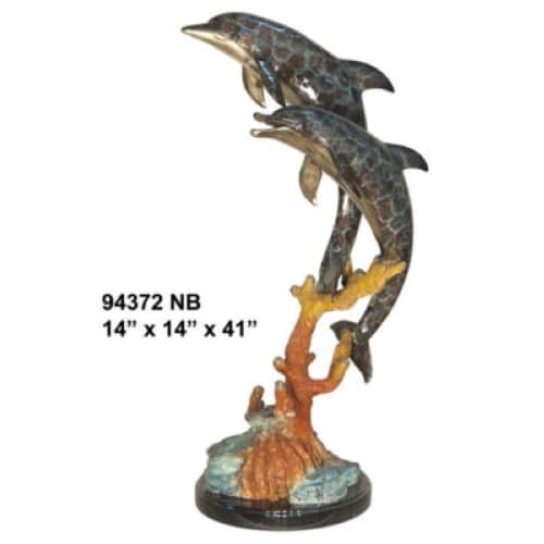 Bronze Jumping Dolphins Statue - AF 94372NB