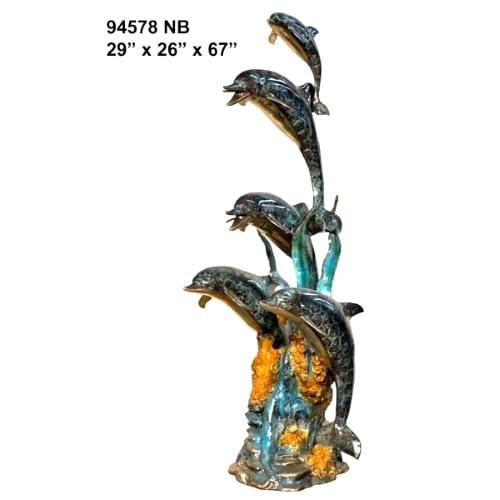 Bronze Jumping Dolphins Fountain - AF 94578NB