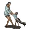 Bronze Young Mom Swing Son Statue