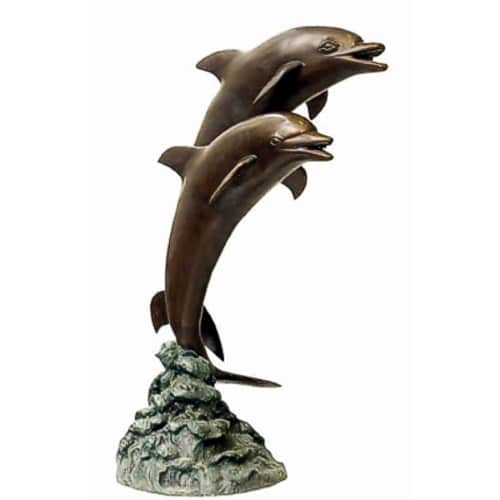 Bronze Jumping Dolphin Fountain Statue - DD A-098