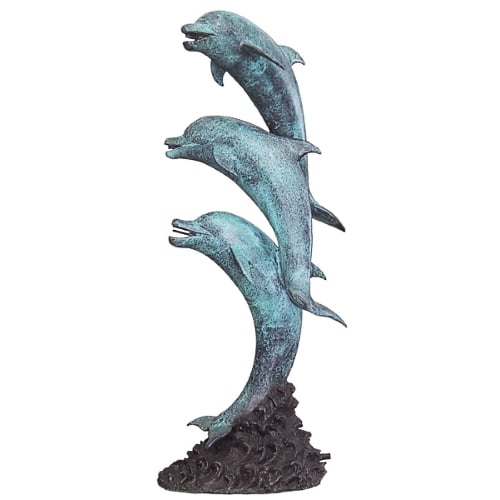 Bronze Jumping Dolphins Fountain - DD A-173
