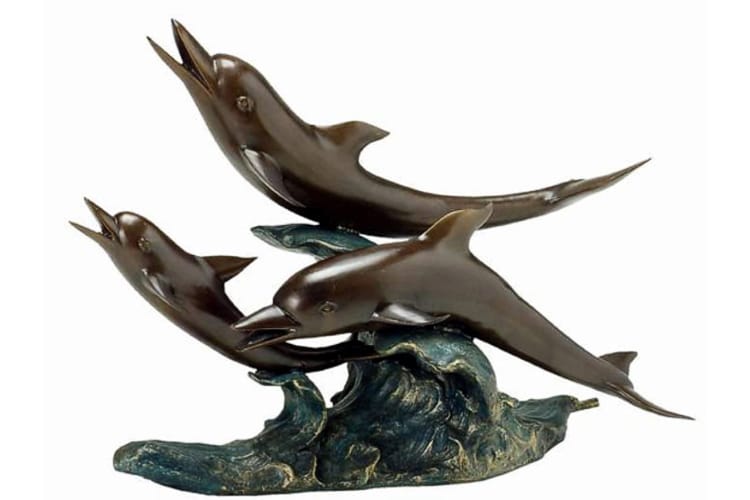 Bronze Jumping Dolphin Fountain Statue - DD A-110