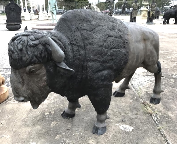 Bronze Snorting Bison Statue - ASI TF3-98
