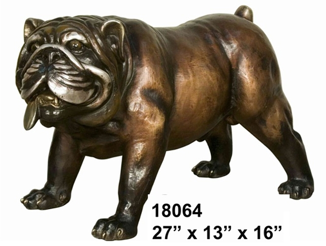 Bronze Bulldog Mascot Statue - AF 18064