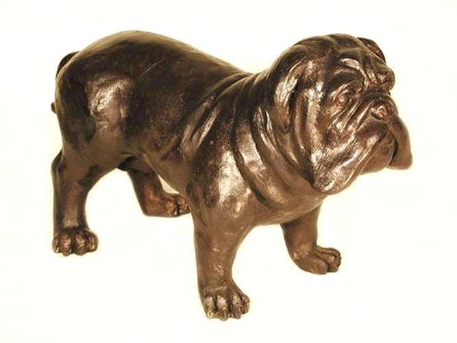 Bronze Bulldog Mascot Statue - AF 28026