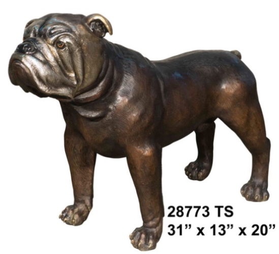Bronze Bulldog Mascot Statue - AF 28773TS