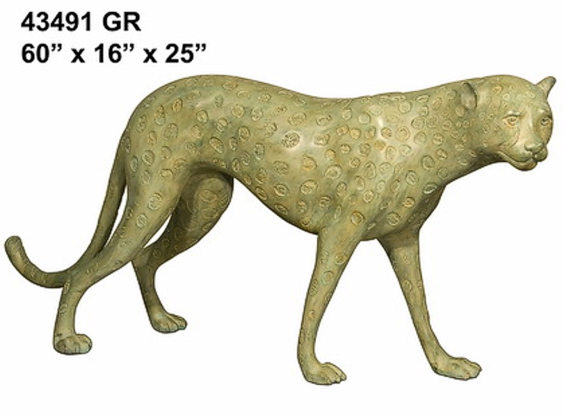 Bronze Cheetah Statue - AF 43491GR