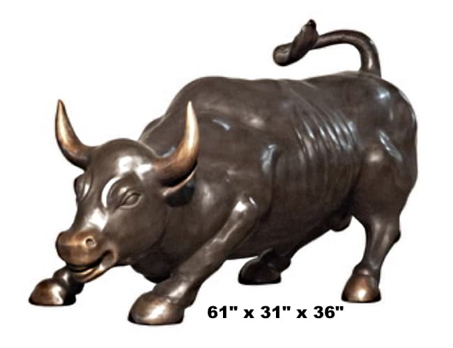 Bronze Wall Street Bull Statue - AF 47308