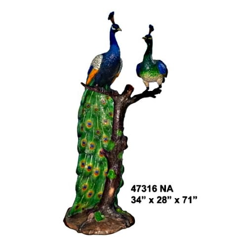 Bronze Colorful Peacock Statue - AF 47316NA