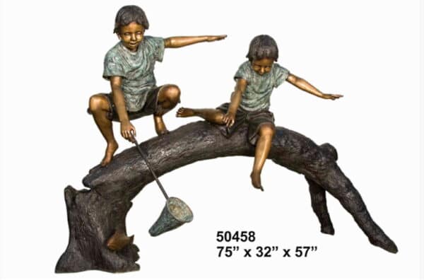 Brothers Fishing From Tree Statue or as fountain