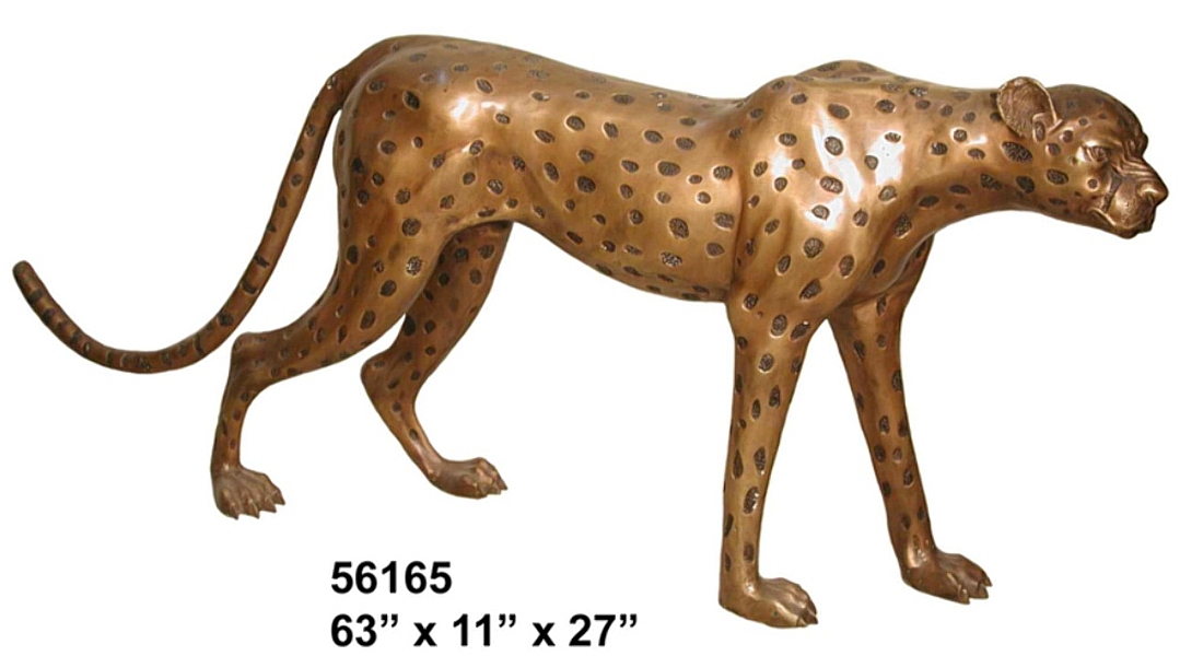 Bronze Cheetah Statue - AF 56165