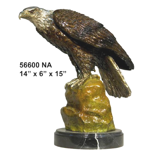 Perched Bronze Eagle Statue - AF 56600NA